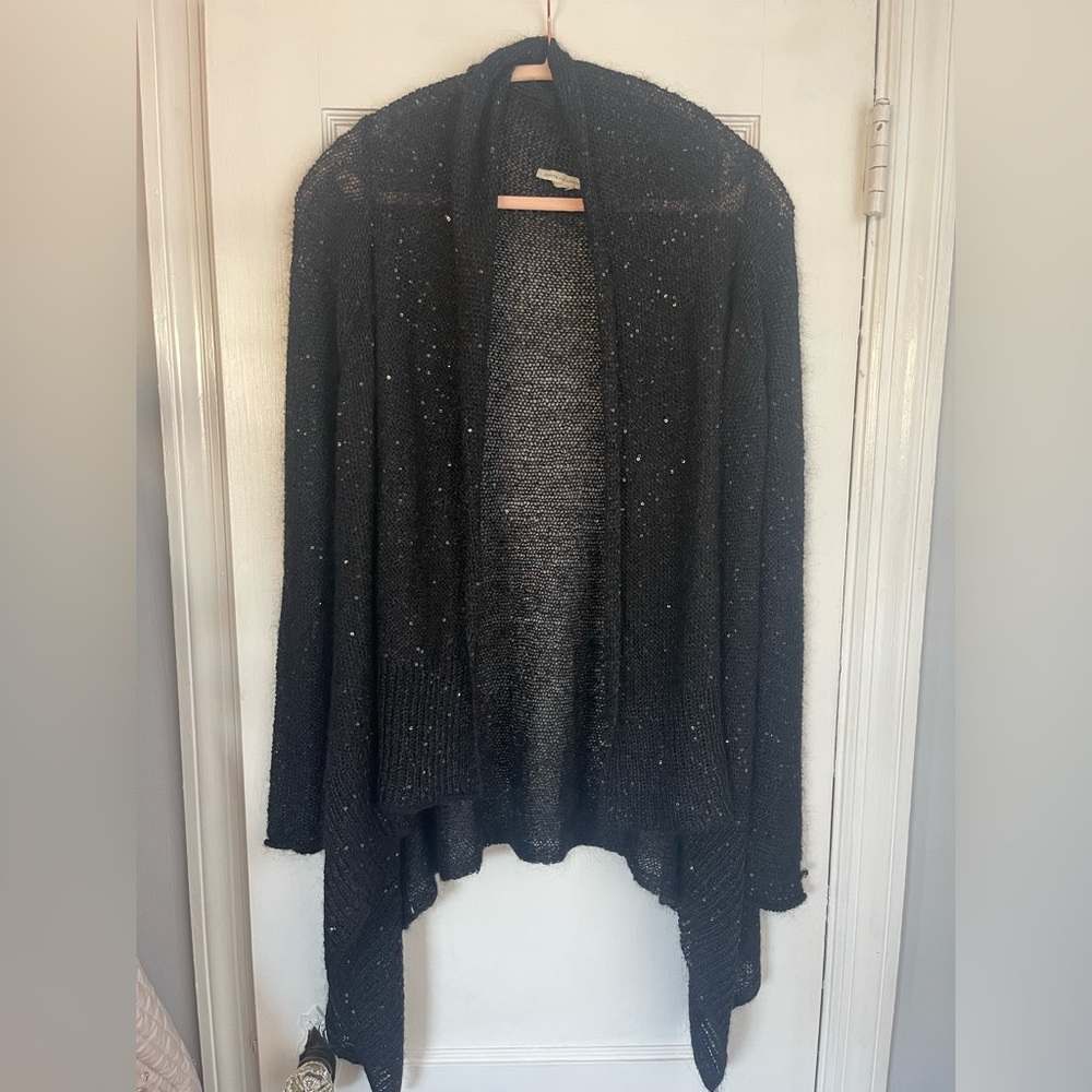 White + Warren open sequins sweater